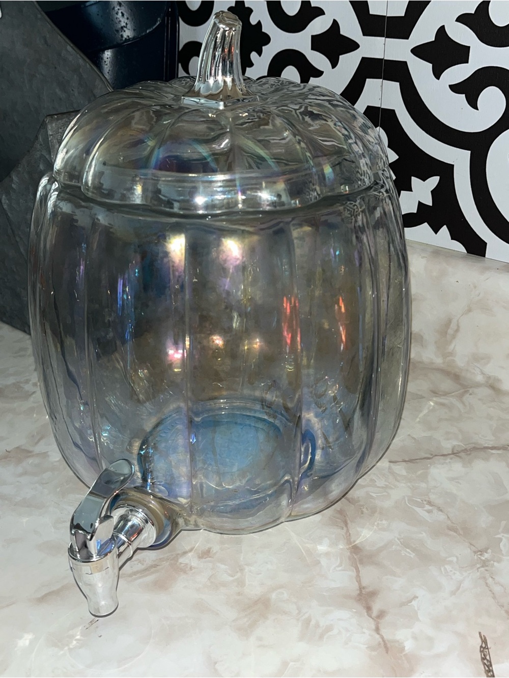 Rare Iridescent Glass Pumpkin Drink Dispenser Way To Celebrate Fall Decor
